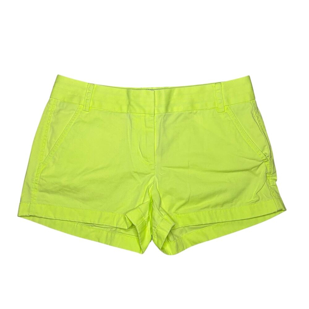 J.Crew Neon Yellow Chino Shorts Size 6 Cotton Summer Preppy NWT